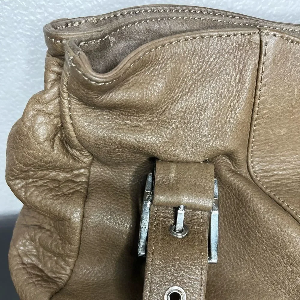 L’Artigiano Leather Tote Brown Tan Shoulder Bag Womens Purse Borse In Pe… - Picture 9 of 12